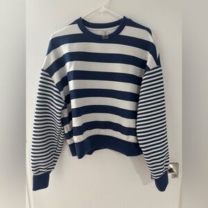 Altar’d State Navy and White Striped Women's Sweater
